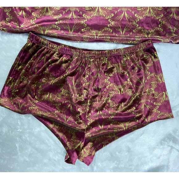 Savage X Fenty Sleep SET XL Psychedelic Velvet Dazed FX Pajama Lounge Purple - Picture 9 of 12